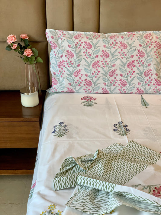 Handblock Printed Cotton Bedsheets – Aakaar Home